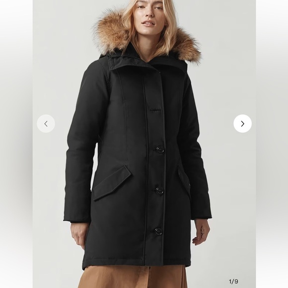 Canada Goose Jackets & Blazers - Canada Goose Rossclair Parka Heritage Women’s Sz Small Black Coat Fur Hood Trim